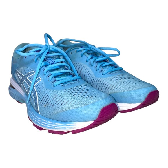 ASICS Gel Kayano 25 Light Blue & Magenta Road Running Tennis Shoe 8W 1012A026 - Picture 3 of 11